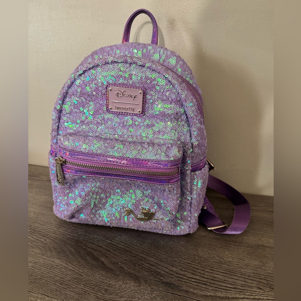 Loungefly Disney Ariel Purple Sequin Mini Backpack